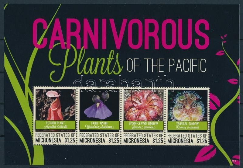Húsevő növények kisív, Carnivorous plants mini sheet