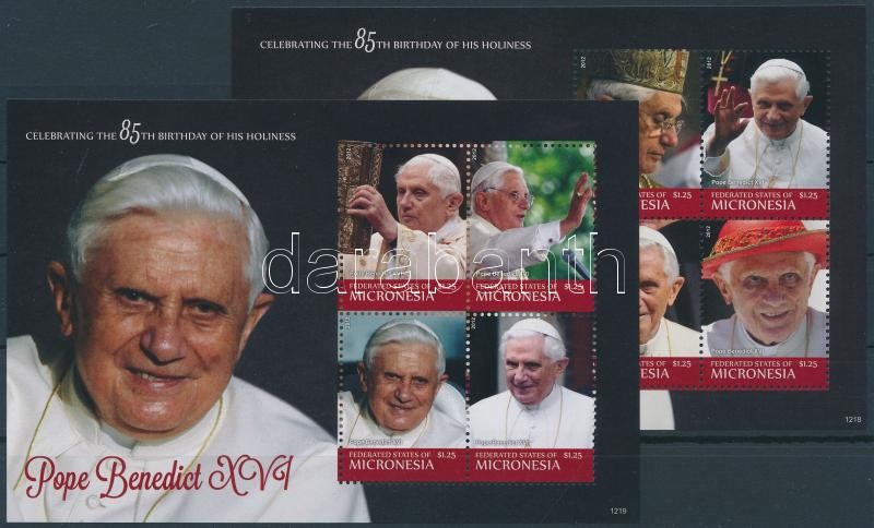 Pope Benedict XVI. minisheet-set, XVI. Benedek pápa kisívsor