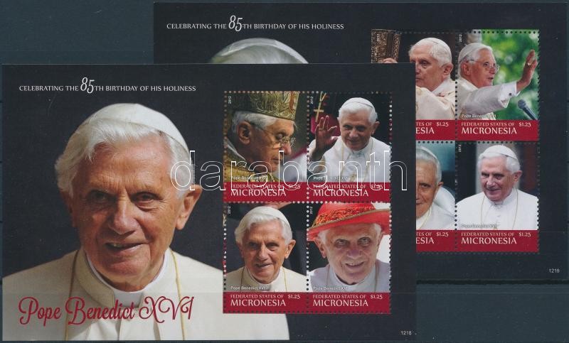 Pope Benedict XVI.mini sheet set, XVI. Benedek pápa kisívsor
