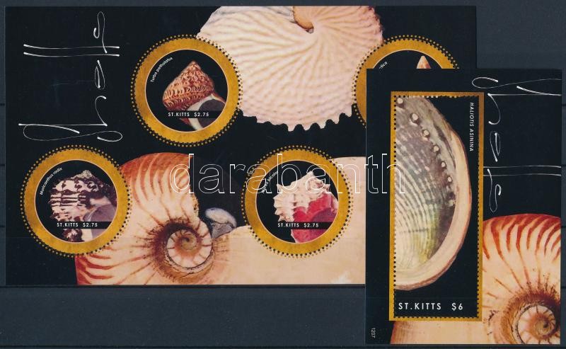 Kagylók kisív + blokk, Shells minisheet + block