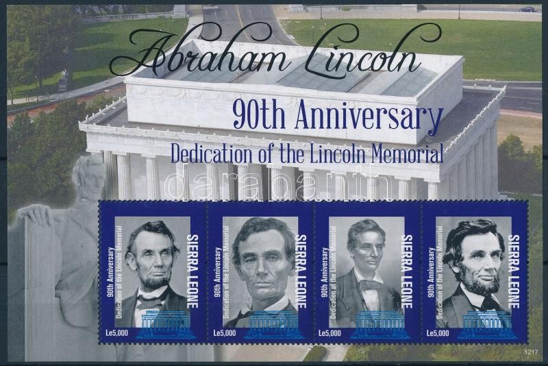Abraham Lincoln minisheet + block pair, Abraham Lincoln kisív + blokkpár
