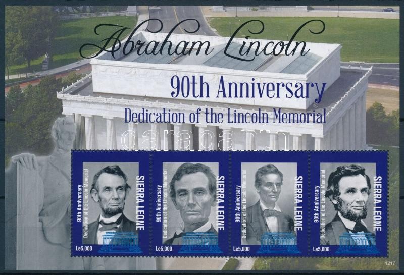 Abraham Lincoln kisív  + blokkpár, Abraham Lincoln minisheet + block pair