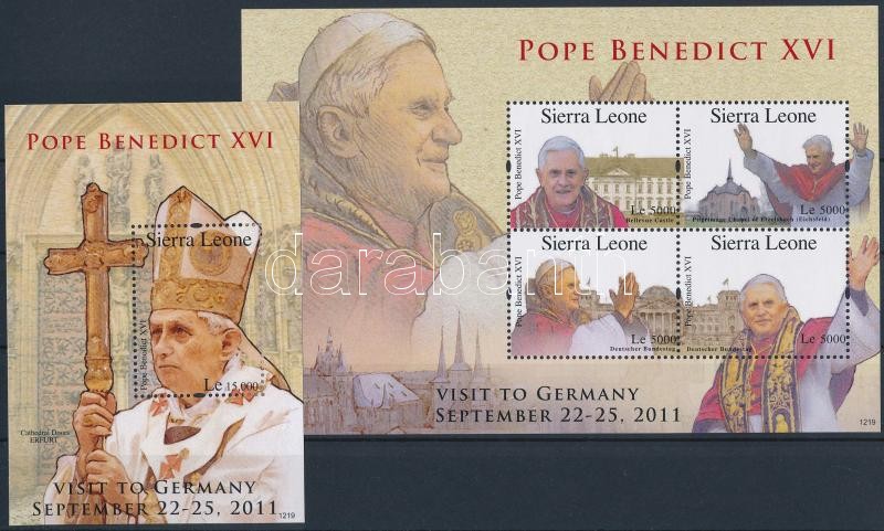 Pope Benedict XVI. minisheet + block, XVI. Benedek pápa kisív + blokk