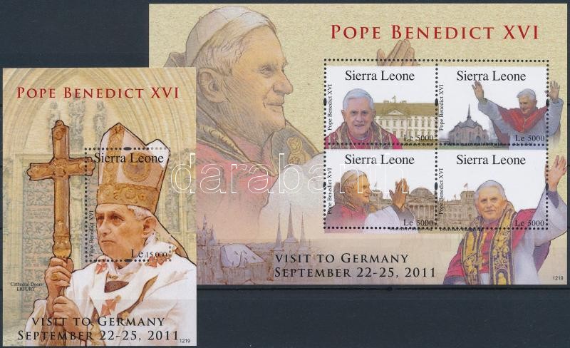 Benedek pápa kisív + blokk, Pope Benedict XVI. minisheet + block