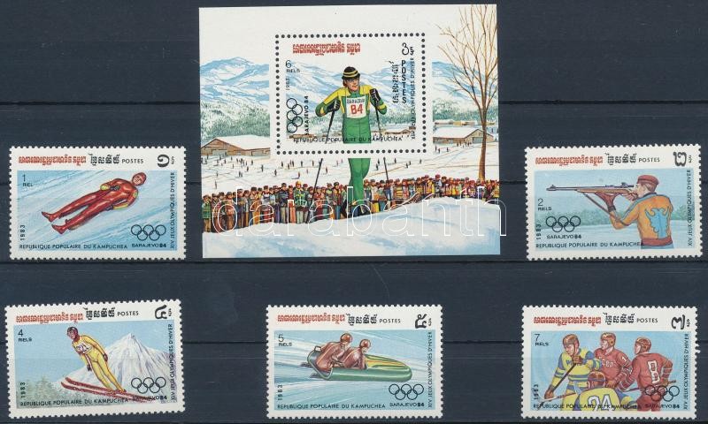 Winter Olympics, Sarajevo (I.) set + block, Téli Olimpia, Szarajevó (I.) sor + blokk