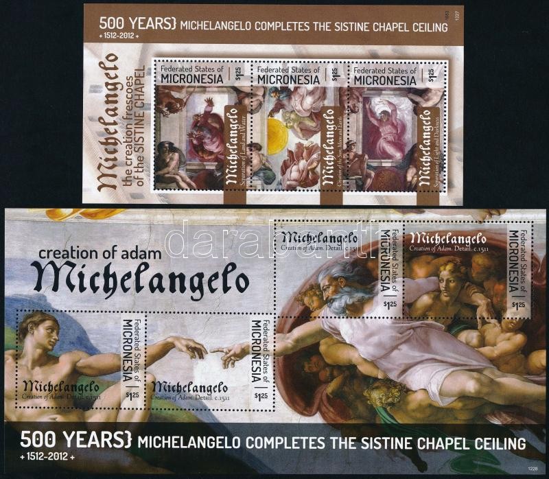 Michelangelo minisheetset, Michelangelo festmények kisívsor