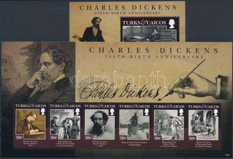 Charles Dickens kisív + blokk, Charles Dickens minisheet + block