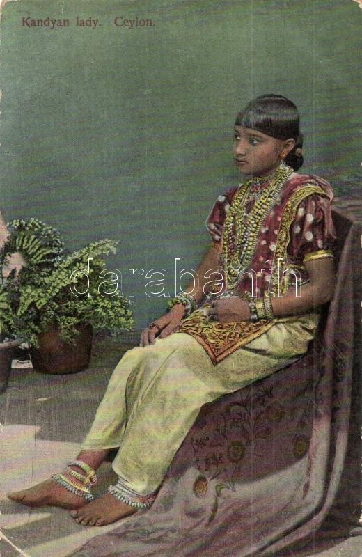 Kandyan lady from Ceylon / Sri Lanka folklore, Srí Lanka-i folklór