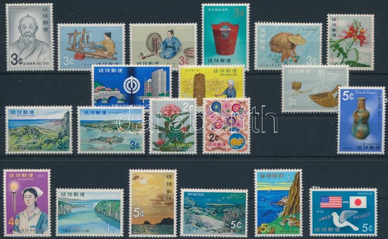 1971-1972 20 diff stamps, 1971-1972 20 klf bélyeg