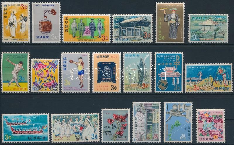 19681969 19 diff stamps, 1968-1969 19 klf bélyeg