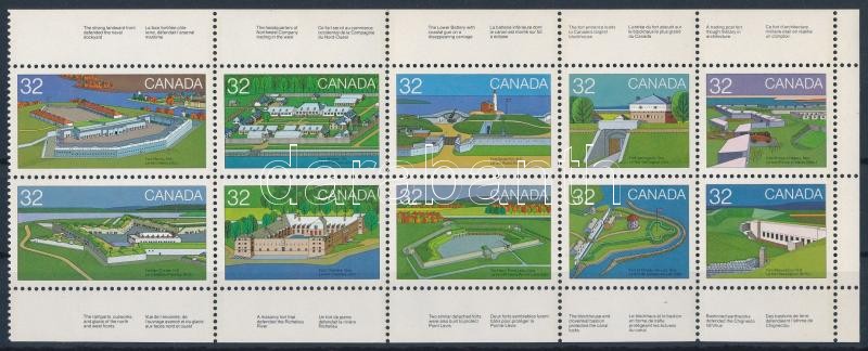 Canadian Day, Fortress (I) stamp-booklet sheet (folded), Kanadaiak napja, Erődök (I.) bélyegfüzetlap (hajtott)
