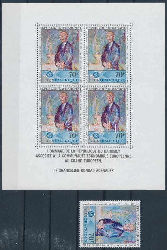 Konrad Adenauer halála bélyeg + blokk, Konrad Adenauer's death stamp + block