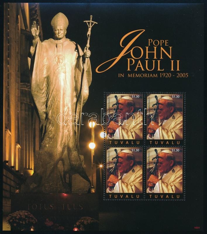 II. János Pál pápa halálának 5. évfordulója kisívpár, 5th Anniversary of Pope John Paul II.'s Death mini sheet pair