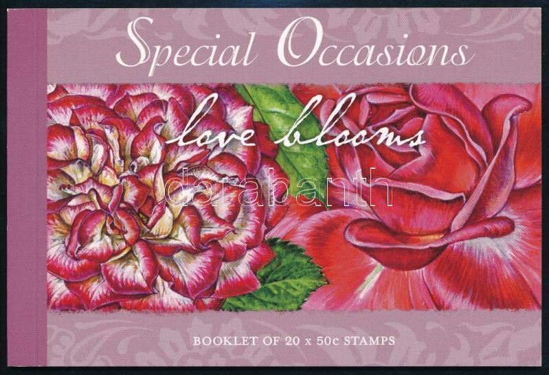 Greeting stamps: Roses stamp-booklet, Üdvözlő bélyegek: Rózsa bélyegfüzet