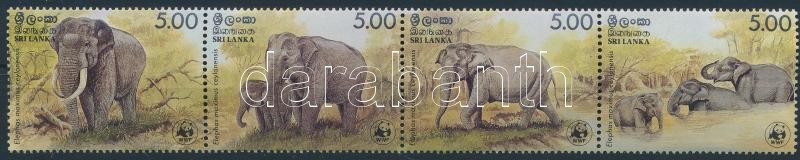 WWF: Ceyloni elefánt négyescsík, WWF Elephant stripe of 4