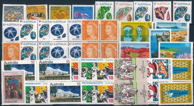 1970-1977 55 stamps, 1970-1977 55 db bélyeg, közte sorok, négyestömbök