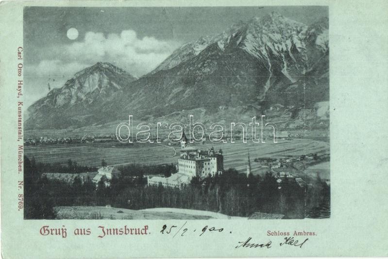 Innsbruck, Schloss Ambras / castle, night