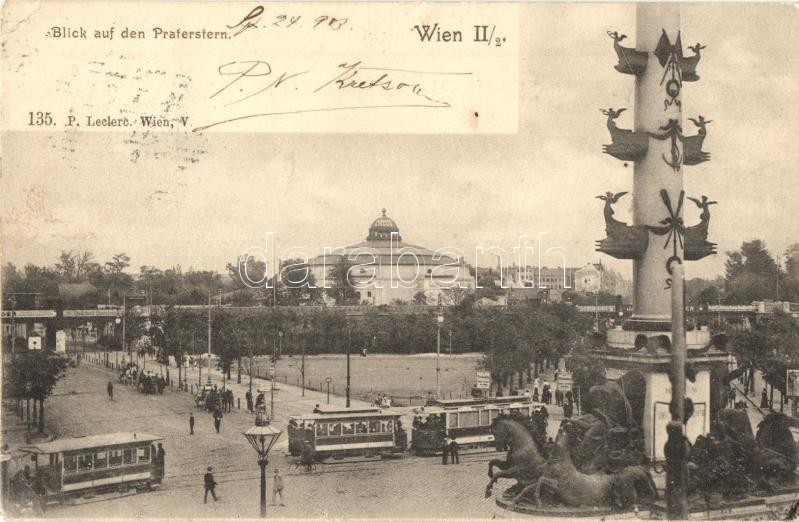 Vienna, Wien II. Blick auf den Praterstern / trams