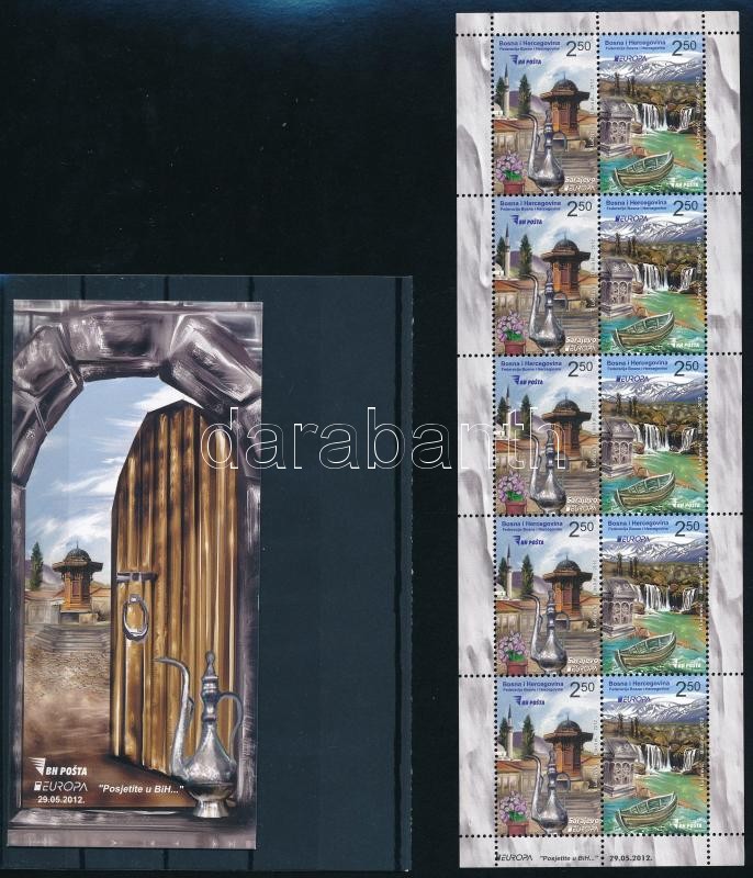 Europa CEPT Látogasson Boszniába kisív + bélyegfüzet, Europa CEPT Visit Bosnia mini sheet + stamp-booklet