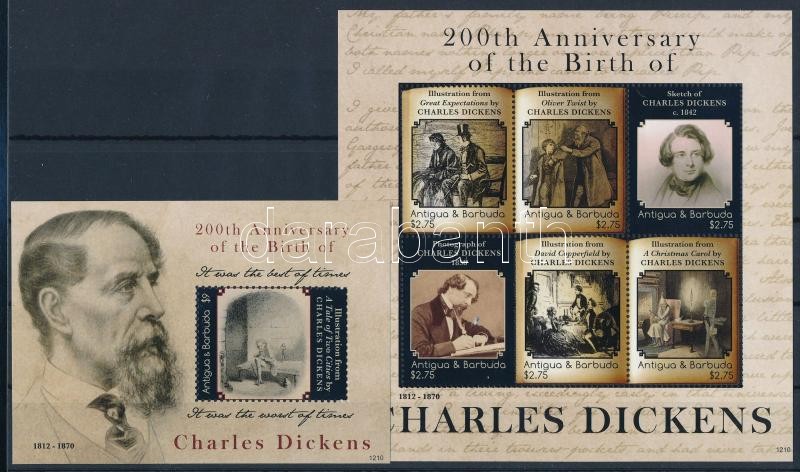 Charles Dickens minisheet + block, Charles Dickens kisív + blokk