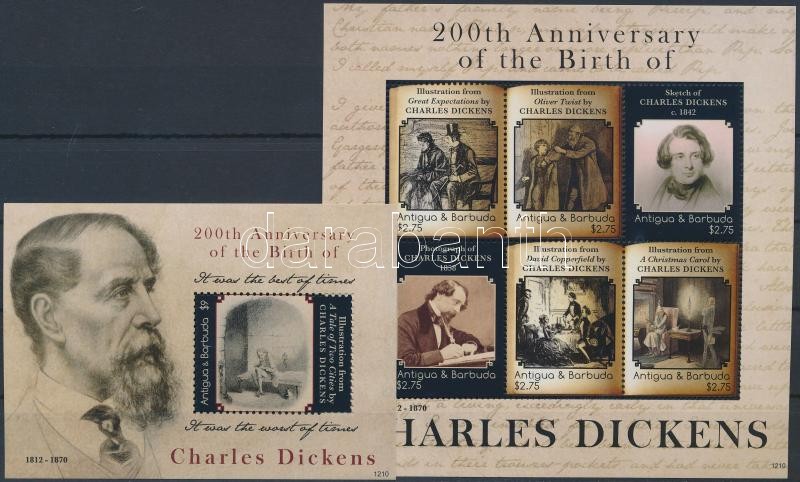 Charles Dickens kisív  + blokk, Charles Dickens minisheet + block