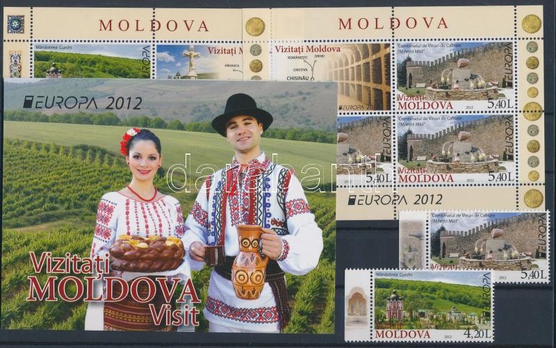 Europa CEPT Látogasson Moldáviába sor + kisívsor + bélyegfüzet, Europa CEPT Visit Moldova set + mini sheet set + stamp-booklet