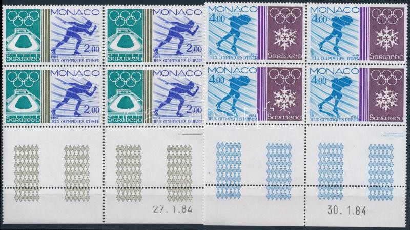 Olimpics corner set block of 4 with empty-field, Olimpia sor ívsarki üresmezős négyestömbökben