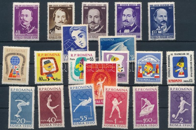 20 db bélyeg, köztük sorok, 20 stamps with sets