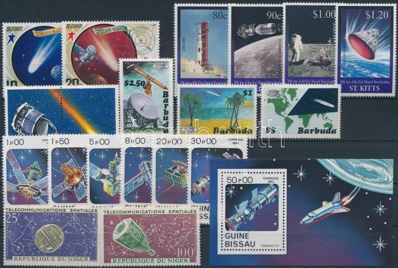 Space research 5 sets + 1 block + 6 stamps, Űrkutatás motívum 5 db sor + 1 blokk + 6 db önálló érték