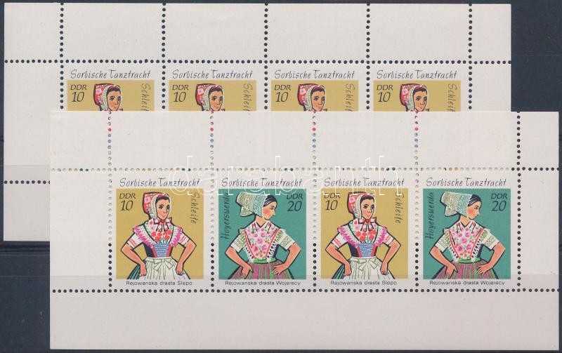Traditional Sorbian wear 2 stamp booklet pages, Szorb népviselet 2 db bélyegfüzetlap