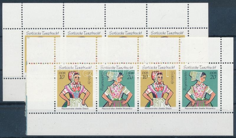Sorb ftraditional costume 2 stamp-booklet sheets, Szorb népviselet 2 db bélyegfüzetlap