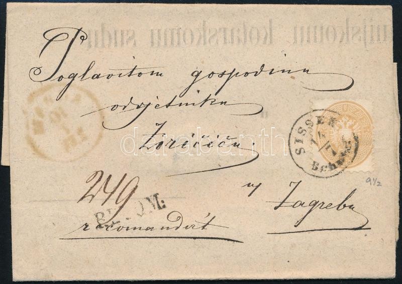 ~ 1865 15kr ajánlott levélen 