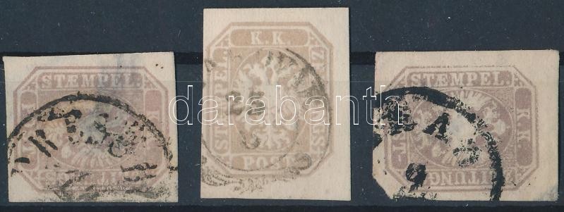 3 newspaper stamps, 3 db Hírlapbélyeg