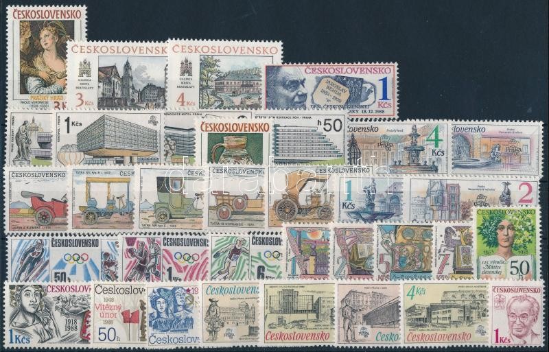 34 stamps, 34 klf bélyeg, csaknem a teljes évfolyam kiadásai
