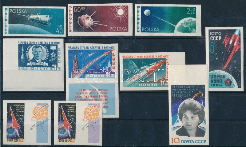 1959-1963 Űrkutatás motívum 3 klf sor + 2 db önálló érték, 1959-1963 Space exploration motive 3 diff sets + 2 stamps