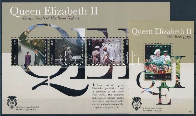 II. Erzsébet királynő utazásai kisív + blokk, Travels of Queen Elisabeth II minisheet + block