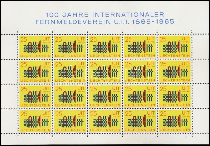 100th anniversary of International Telecommunication Union (ITU) minisheet, 100 éves a Nemzetközi Távközlési Unió (ITU) kisív