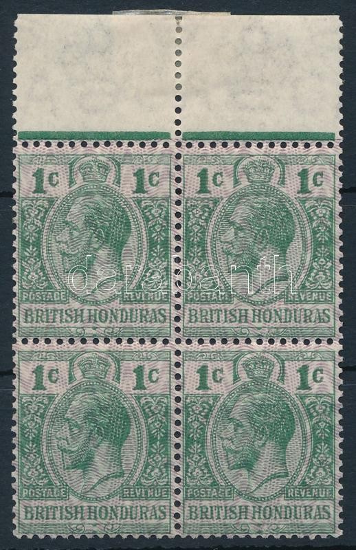 Brit Honduras Forgalmi ívszéli négyestömb, Brit Honduras Definitive margin block of 4
