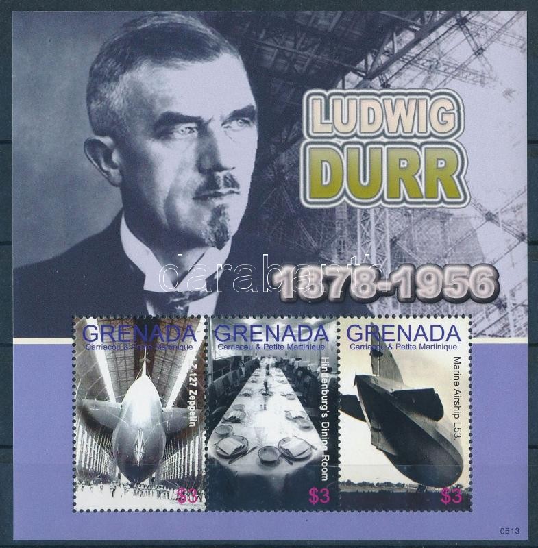 Ludwig Dürr, german airship designer minisheet, Ludwig Dürr, német léghajótervező kisív