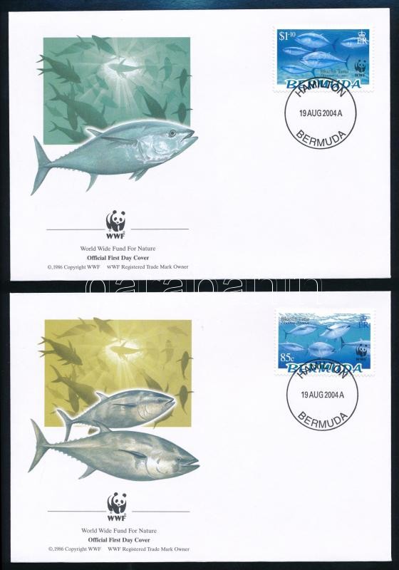 WWF: Kékúszójú tonhal sor 4 db FDC-n, WWF Bluefin tuna set 4 FDC