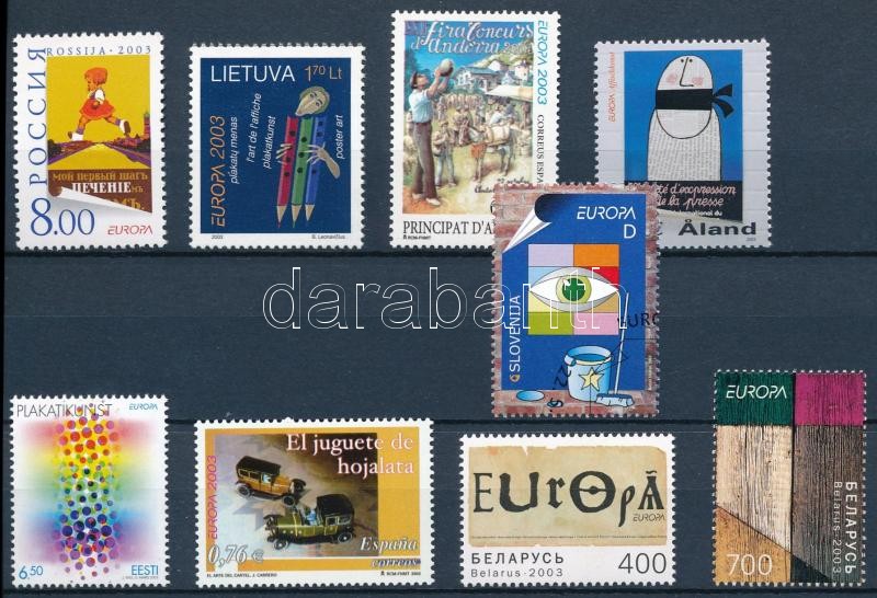 Europa CEPT 7 diff. stamps + 1 set, Europa CEPT 7 klf önálló éték + 1 sor