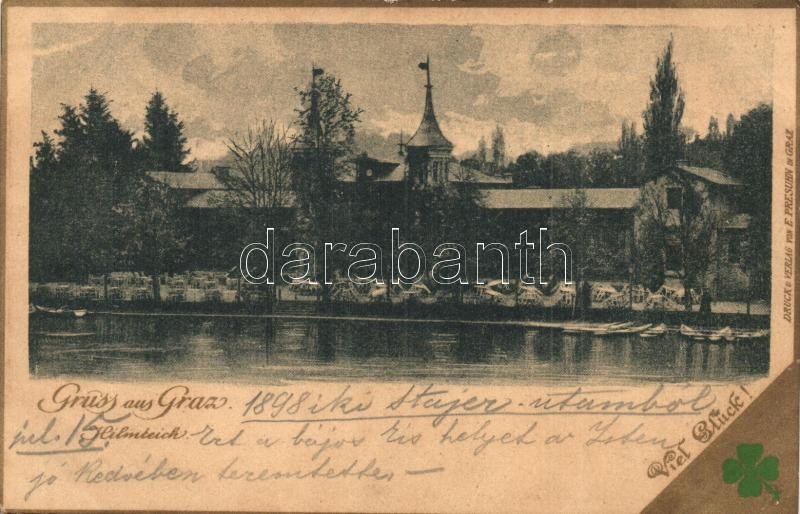 1898 Graz, Hilmteich. Viel Glück! / clover. E. Presuhn