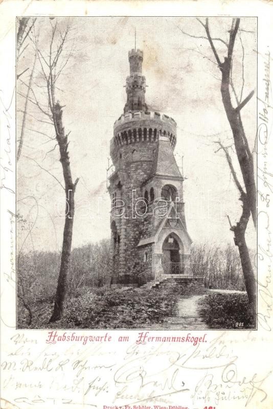 1899 Vienna, Wien XIX. Döbling, Hermannskogel; Habsburgwarte / lookout tower