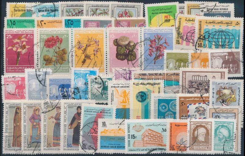 1973-1974 48 klf bélyeg, közte sorok, 1973-1974 48 diff stamps