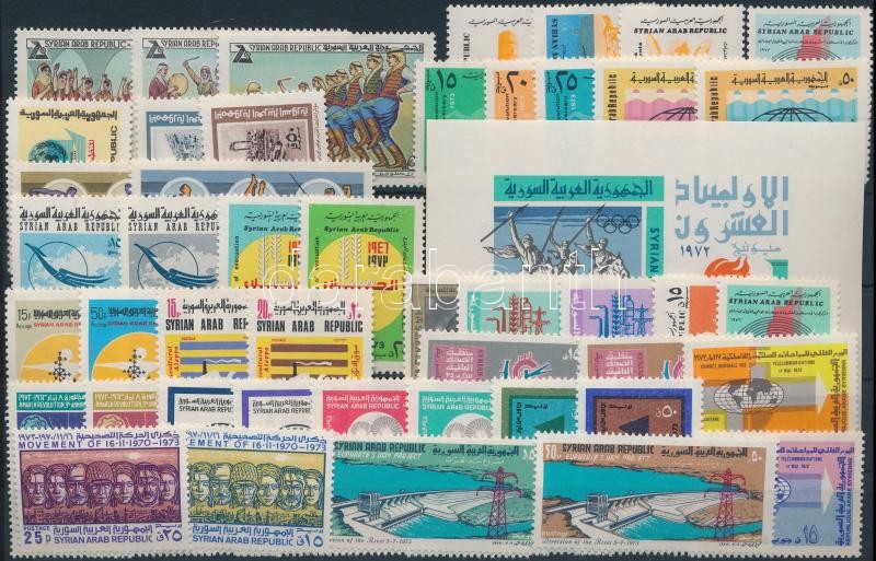 1972-1973 46 diff stamps + 1 block, 1972-1973 46 klf bélyeg + 1 blokk