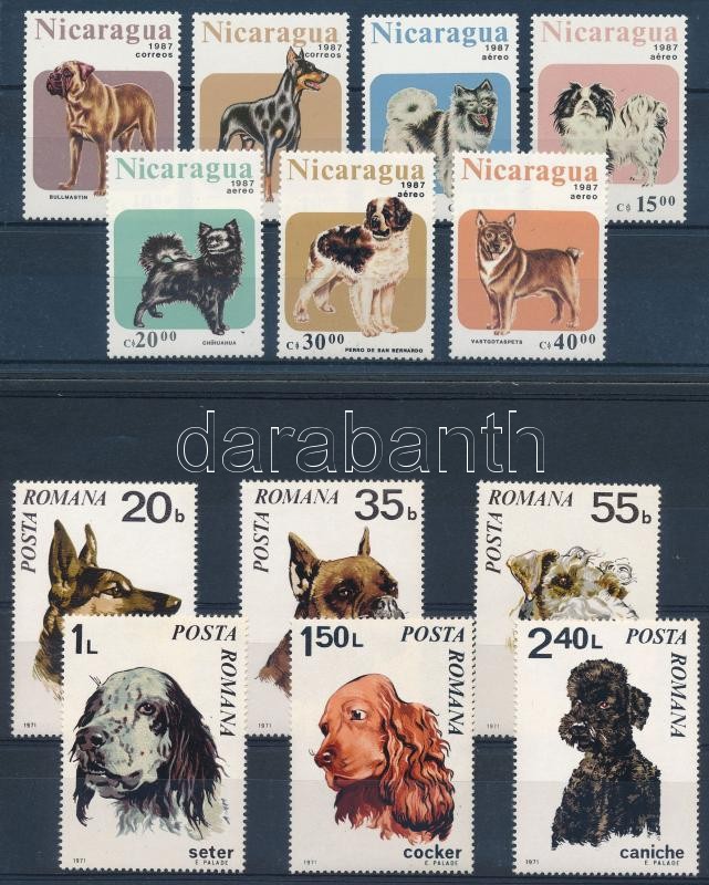 1971-2006 Animal: dogs 2 set + 1 minisheet + 1 block, 1971-2006 Állat: kutya motívum 2 sor + 1 kisív + 1 blokk