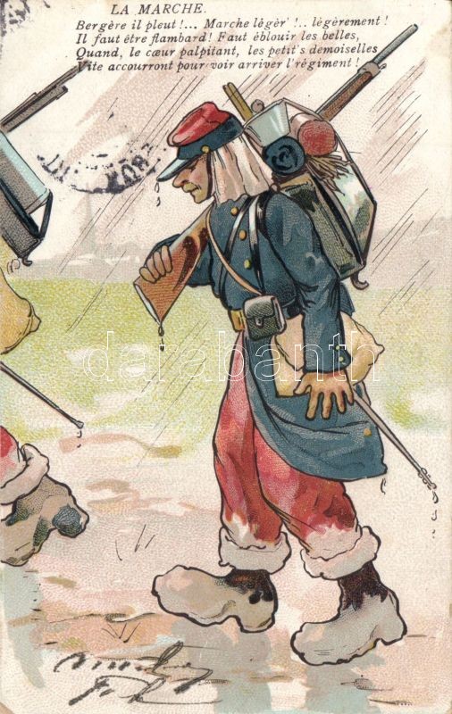 Gyalogló katona, litho, Soldier, litho