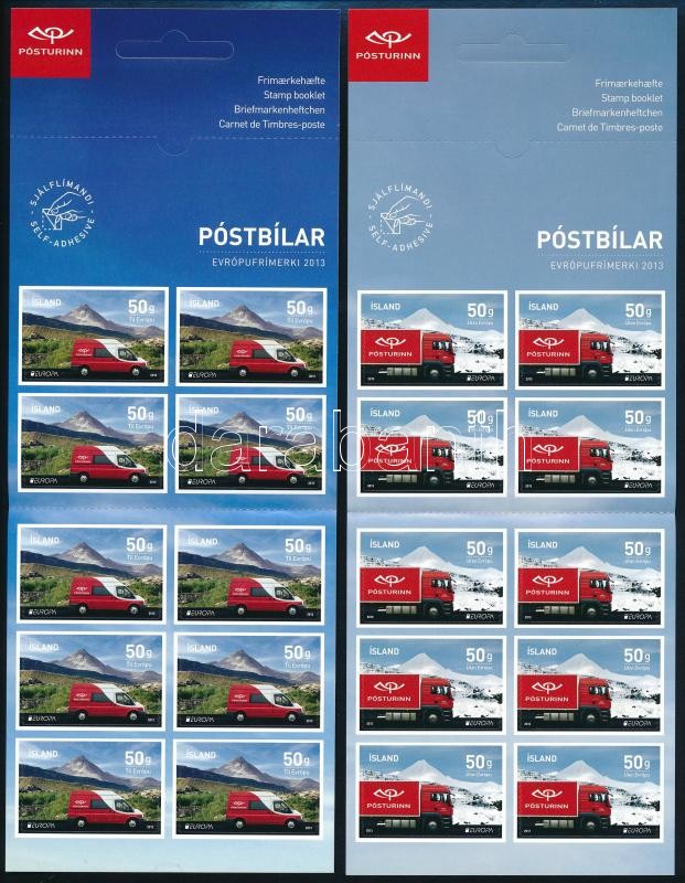 Europa CEPT Postai járművek öntatadós bélyegfüzet pár, Europa CEPT Postal vehicles self-adhesive stamp-booklet pair