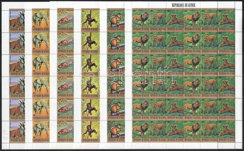set in complete sheets, Ritka állatok 12 sort tartalmazó 12 darabos hajtott teljes ívsor