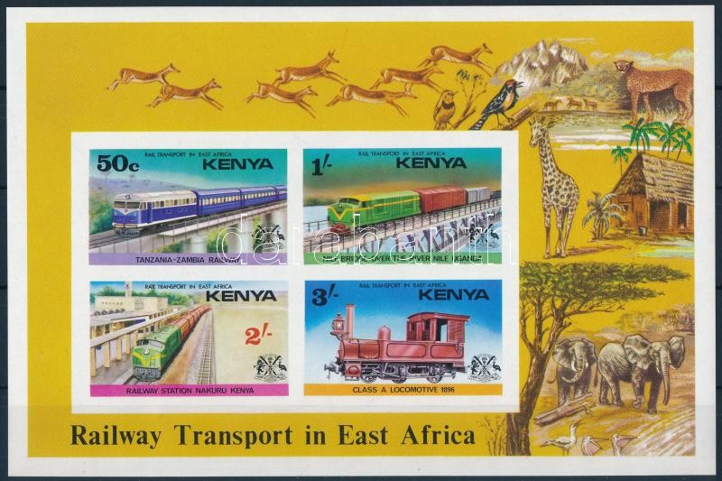 Rail transport in East Africa imperforated block, Vasúti közlekedés Kelet-Afrikában vágott blokk